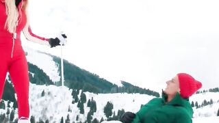 Big Sexy Boobs Mature Blonde And Young Guy Have Sensual Sex In The Mountains