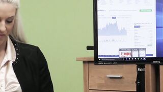 Blonde Bombshell Gets Screwed Over by Her Lender  But She Scores Big Time!