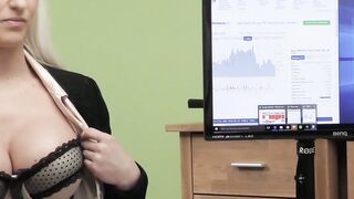 Blonde Bombshell Gets Screwed Over by Her Lender  But She Scores Big Time!