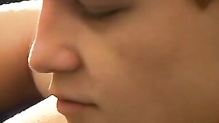 Bad stud Tomy chainsmoke his red cig while jerking on the couch