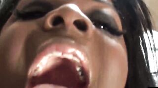 Triple Threat Temptation Luscious Ebony Siren Devours White Stallion on Plush Sofa