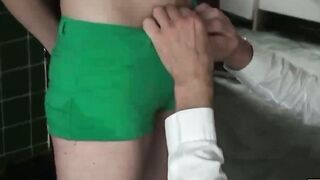UNBELIEVABLE MESS  BRUNETTE BABE SAMANTHA BENTLEY GETS ROUGHLY SLAMMED BY PASCALS MASSIVE CUDGEL!