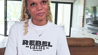 UNBELIEVABLE! African Blonde Ebony Bombshell LANDS Massive Cock After JawDropping Casting Interview!