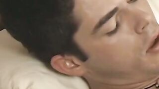 Turk Melrose practicing blowjob with twink before cumshot