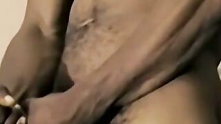 Iceberg jacks off his massive black dick like a champ