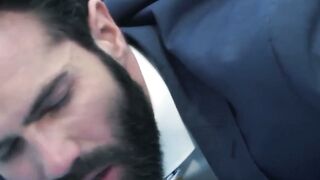 Bearded Dani Robles groans as big dicked Jean Franko plows him raw