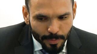 Bearded Dani Robles groans as big dicked Jean Franko plows him raw