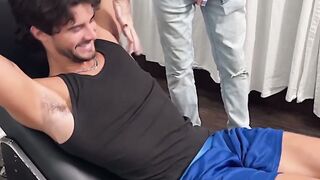 Athletic Zeke Stone goes wild in hardcore tickling with two dudes