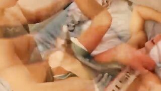 Damon sucks Jimmys uncut cock while Jimmy eats his hole