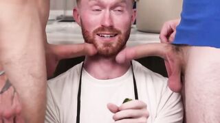 UNLEASH THE CUM FEST 3 HUNG GUYS Gobble EACH OTHERS BOLTS WHILE COOKING! Dakota Lovell and Giovanni 交戦Weapons for Extreme Pleasure