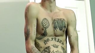 UNLEASH THE FURY Tattooed Twink Obliges Elderly Dom with Unbridled Cock Worship!