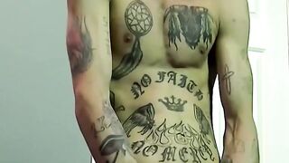 UNLEASH THE FURY Tattooed Twink Obliges Elderly Dom with Unbridled Cock Worship!