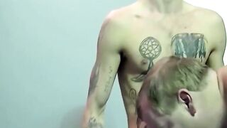UNLEASH THE FURY Tattooed Twink Obliges Elderly Dom with Unbridled Cock Worship!