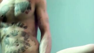 UNLEASH THE FURY Tattooed Twink Obliges Elderly Dom with Unbridled Cock Worship!