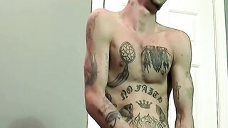 UNLEASH THE FURY Tattooed Twink Obliges Elderly Dom with Unbridled Cock Worship!