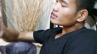 MINDBLOWING FETISH FRENZY! Asian Twink Worship Feet, Then Unleashes Beastry with JawDropping Cock Jerk