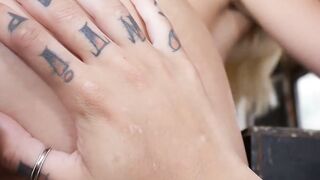 INKREDIBLE DEPRAVITY Tattooed Siren Bonnie Rotten Teaches Blonde Doll Anikka Albright the Art of Obsessive Finger Fking  Oral Devouring!