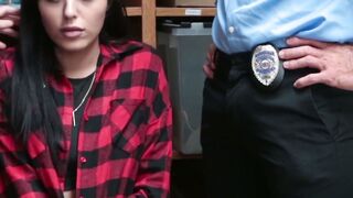 Mall Mayhem Teenage Shoplifter Gets Jailed  Jizzed by 2 Hunky Security Guards!