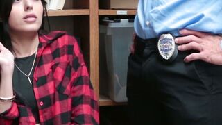 Mall Mayhem Teenage Shoplifter Gets Jailed  Jizzed by 2 Hunky Security Guards!