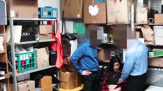Mall Mayhem Teenage Shoplifter Gets Jailed  Jizzed by 2 Hunky Security Guards!