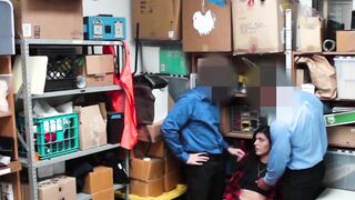 Mall Mayhem Teenage Shoplifter Gets Jailed  Jizzed by 2 Hunky Security Guards!