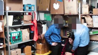 Mall Mayhem Teenage Shoplifter Gets Jailed  Jizzed by 2 Hunky Security Guards!