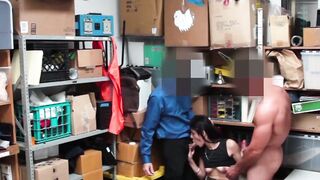 Mall Mayhem Teenage Shoplifter Gets Jailed  Jizzed by 2 Hunky Security Guards!