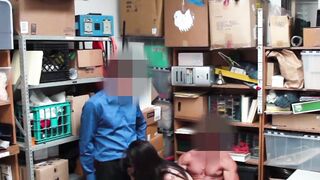 Mall Mayhem Teenage Shoplifter Gets Jailed  Jizzed by 2 Hunky Security Guards!