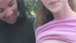 PARK BANG virgin Lauren Gets Destroyed by a Massive BBC in Public!