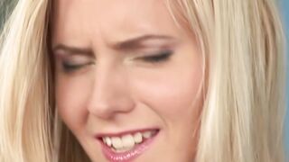 Slim Stunner Squeezes B Hung Godzilla  Huge Cock Commination!