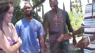 3 HUGE BLACK BEASTS TAKE ON SLEEK BRUNETTE CUTIE  Will SHE Survive the BUCKWILD Gangbang OF A LIFETIME!