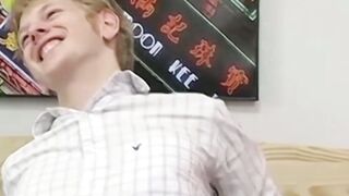 Blond twink Sky Sylvanus plays his dick and jerks off solo