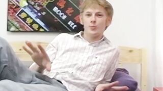 Blond twink Sky Sylvanus plays his dick and jerks off solo