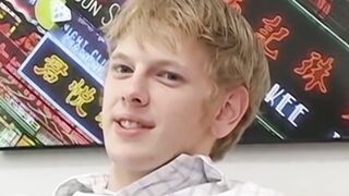 Blond twink Sky Sylvanus plays his dick and jerks off solo