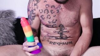BEHOLD THE BEAST Johnny Hills Unrelenting Dong Takes on a Plush Dildo in a Battle for Anal Supremacy