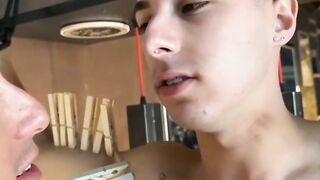 Smooth sub Jonny Montero takes steamy hot kinky pleasures from his dominators