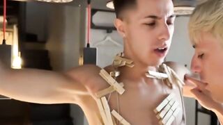 Smooth sub Jonny Montero takes steamy hot kinky pleasures from his dominators