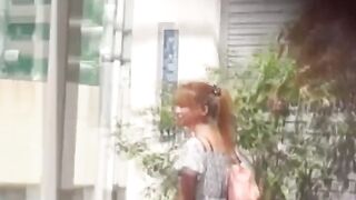 Caught in the Act Amateur Japanese Cutie Caught Pleasuring Herself in the Open!