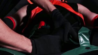 Restrained Gio Carrera eagerly obeys to his perv captor Marco Lorenzo