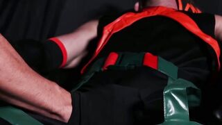 Restrained Gio Carrera eagerly obeys to his perv captor Marco Lorenzo
