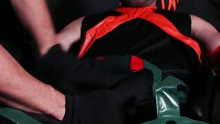 Restrained Gio Carrera eagerly obeys to his perv captor Marco Lorenzo