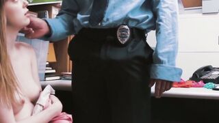 Shoplifting Cutie Gets Laid Bare by Security Guards Savage Revenge