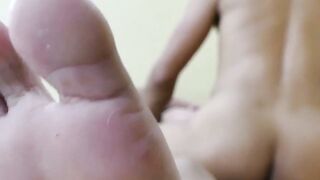 Foot fetish Asian dudes sensual licking and bareback