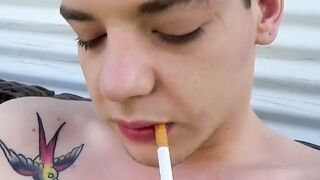 CumUnleashed Inked Ryan Unleashes a Creamy Maelstrom on His Face, as He Conquers His Towering Physique with Unrelenting Vigor