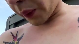 CumUnleashed Inked Ryan Unleashes a Creamy Maelstrom on His Face, as He Conquers His Towering Physique with Unrelenting Vigor