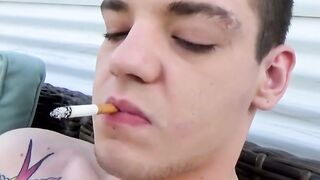 CumUnleashed Inked Ryan Unleashes a Creamy Maelstrom on His Face, as He Conquers His Towering Physique with Unrelenting Vigor