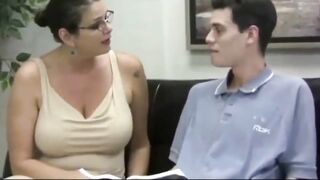 Very beauty cougar with Big Boobies Relaxing her 21yo Slim