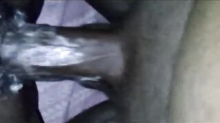 Cum on Unshaved Black Cunt