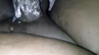 Cum on Unshaved Black Cunt