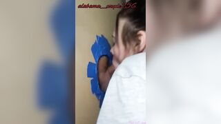 Alabama PAWG Wifey at the Glory Hole enjoying some more
